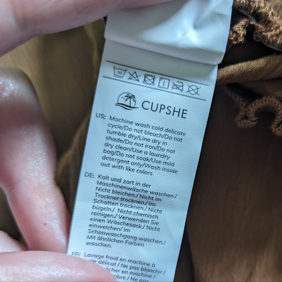 Cupshe Brown Smock Tapered Drawstring Pants Size Small - Picture 11 of 11